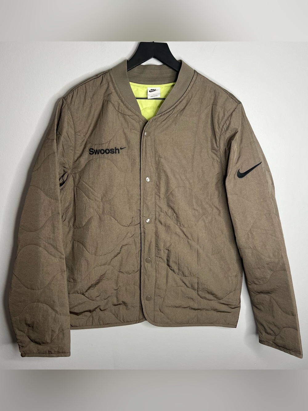 Nike NSW Swoosh Padded Jacket Mens Large Military Army Brown